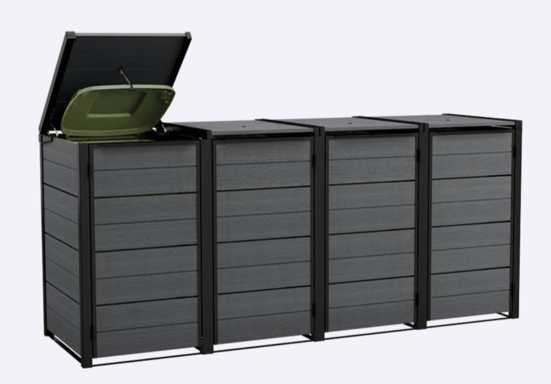 Keter Hideaway - 4 Bin (Grey)