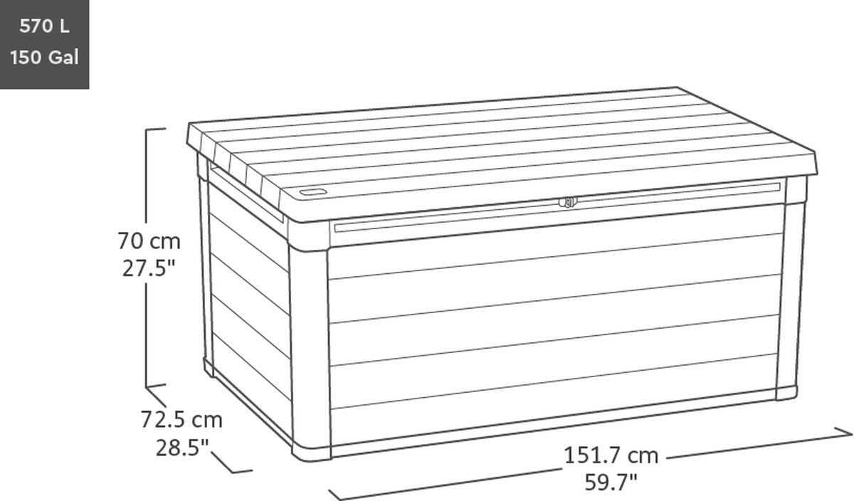 Keter Signature 570L Storage Box - Walnut Look
