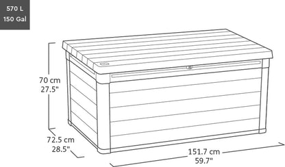 Keter Signature 570L Storage Box - Walnut Look