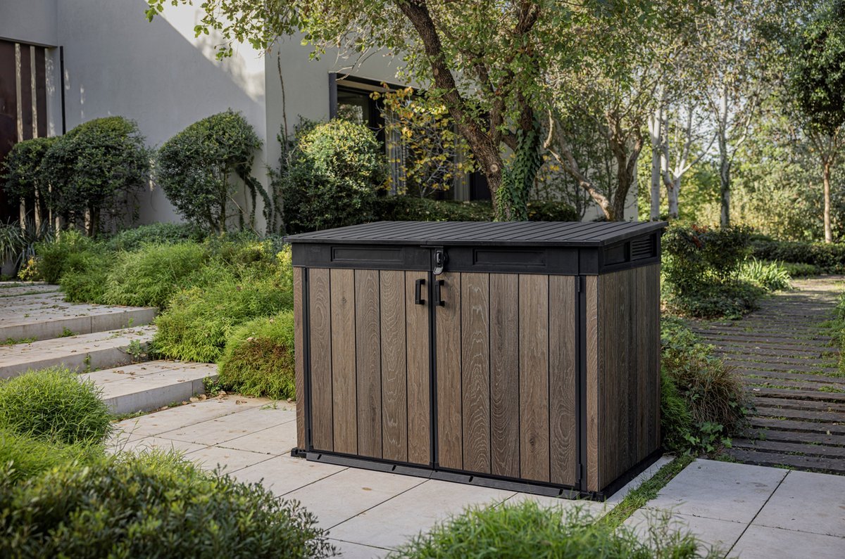 Keter Signature Horizontal Shed - Walnut Look 2020L