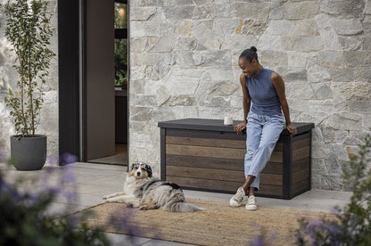 Keter Signature 570L Storage Box - Walnut Look