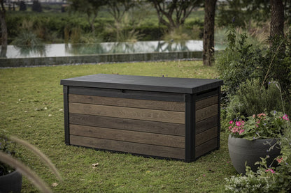 Keter Signature 570L Storage Box - Walnut Look