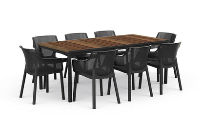 Keter Signature Porto Dining Table - Walnut Look (2 x 0.9m)