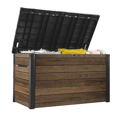 Keter Signature 870L Storage Box - Walnut Look