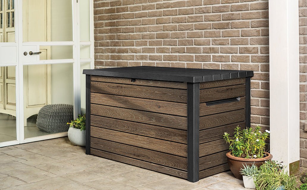 Keter Signature 870L Storage Box - Walnut Look