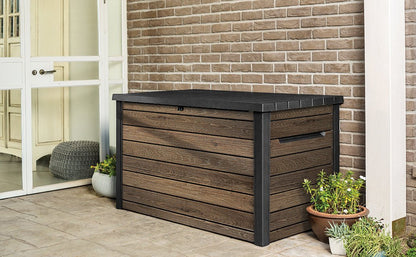 Keter Signature 870L Storage Box - Walnut Look