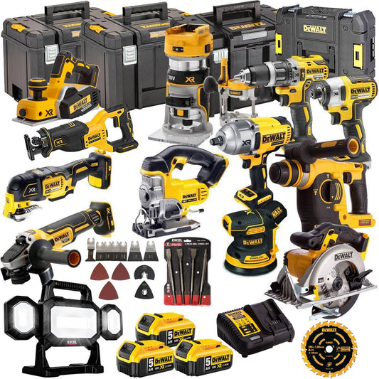 Dewalt DCKT4T13B4A 18V 3 x 5.0Ah Batteries XR Li-Ion 13 Piece Toughsystem Kit with Accessories Set