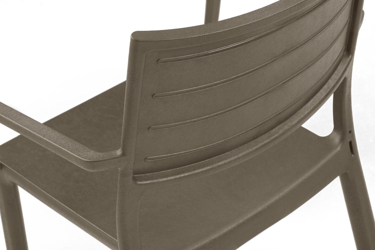 Keter Metaline Metal Look Dining Chair: Cappuccino- 6 Pack