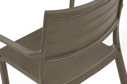 Keter Metaline Metal Look Dining Chair: Cappuccino- 6 Pack