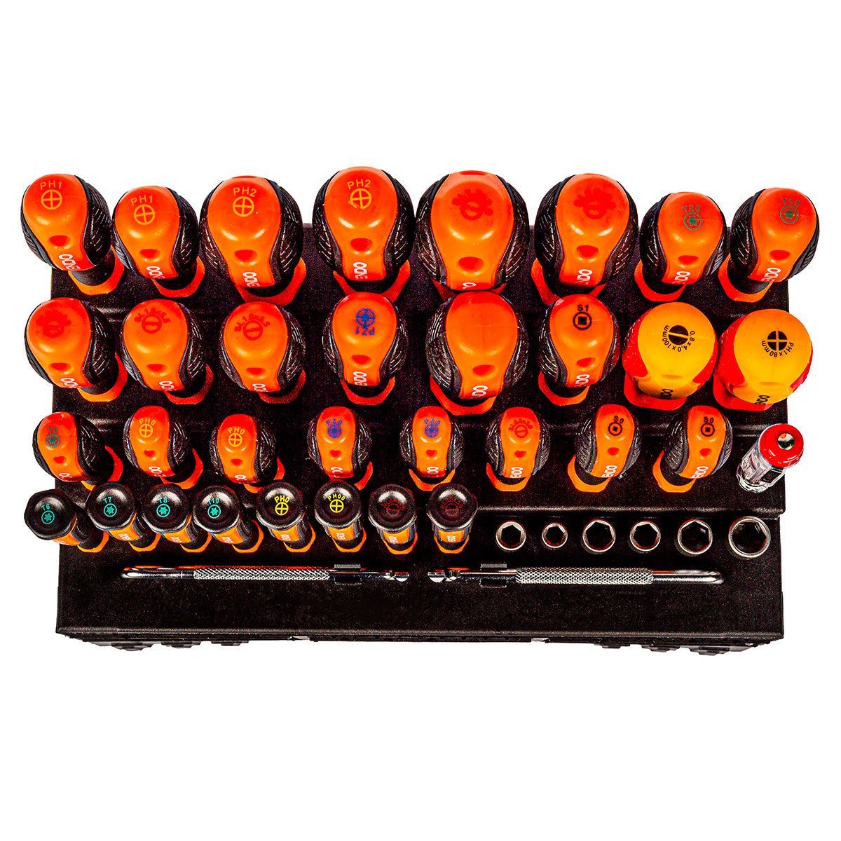 Kendo 101 Piece Screwdriver Bit & Socket Set with Bench Organiser Stand Multi Drive Tool Station