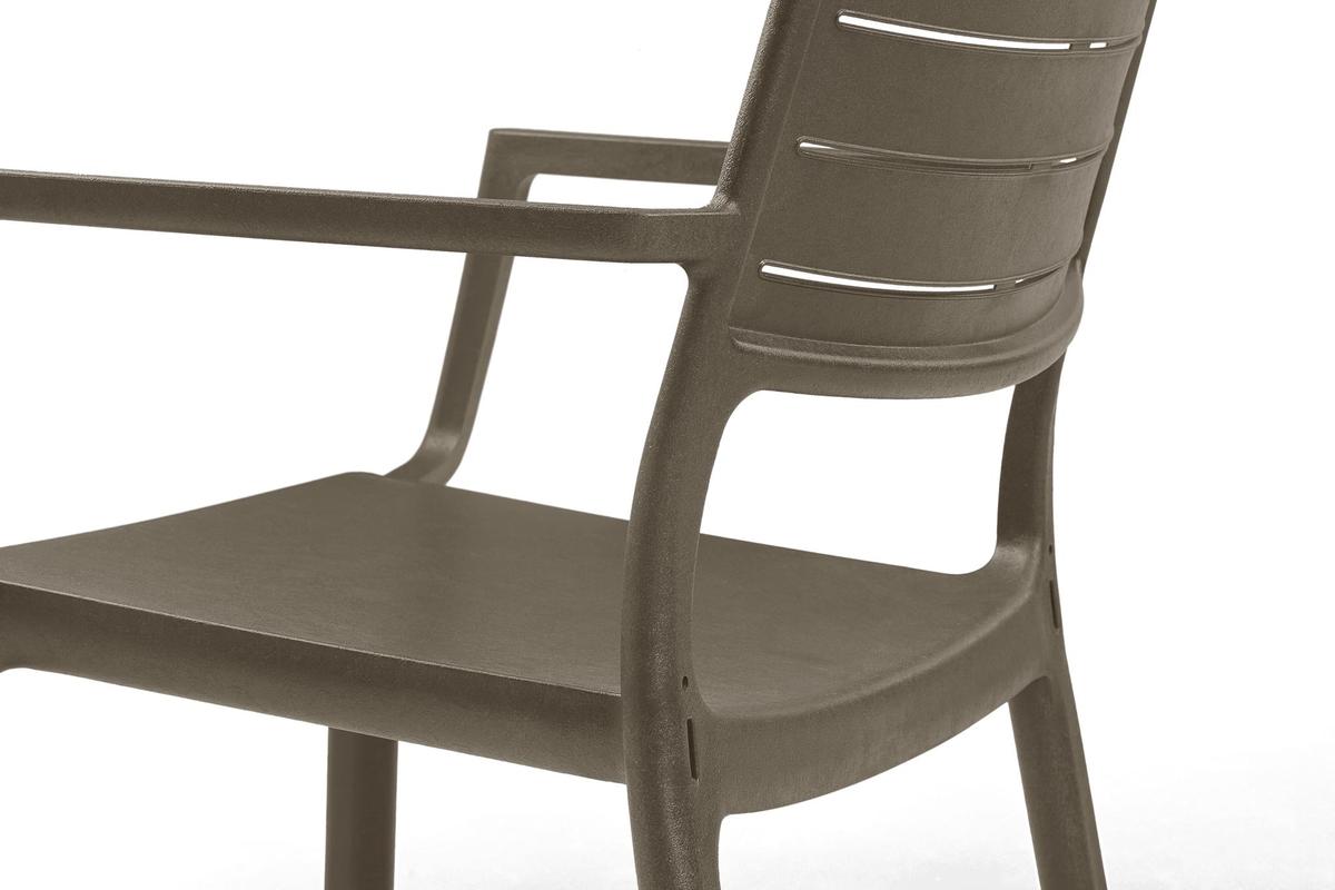 Keter Metaline Metal Look Dining Chair: Cappuccino- 6 Pack