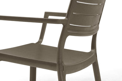 Keter Metaline Metal Look Dining Chair: Cappuccino- 6 Pack