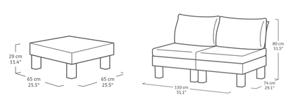 Keter Elements 4 Seater Modular Lounge Set