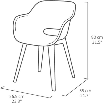 Keter Akola Dining Chair - White - 2 Pack