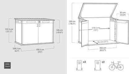 Keter Signature Horizontal Shed - Rosewood Look 2020L