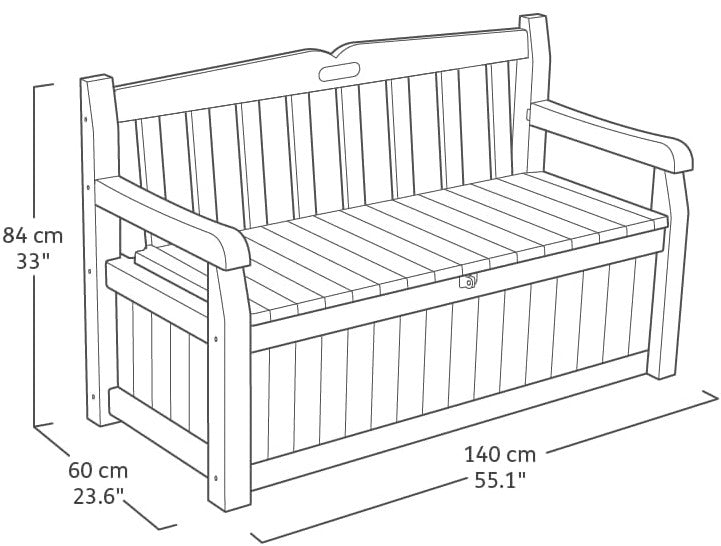 PRE ORDER: JUNE. - Keter Eden 265L Storage Bench- Dark Grey