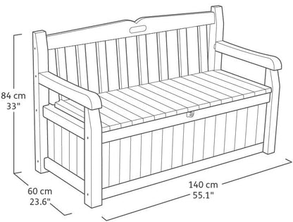 PRE ORDER: JUNE. - Keter Eden 265L Storage Bench- Dark Grey