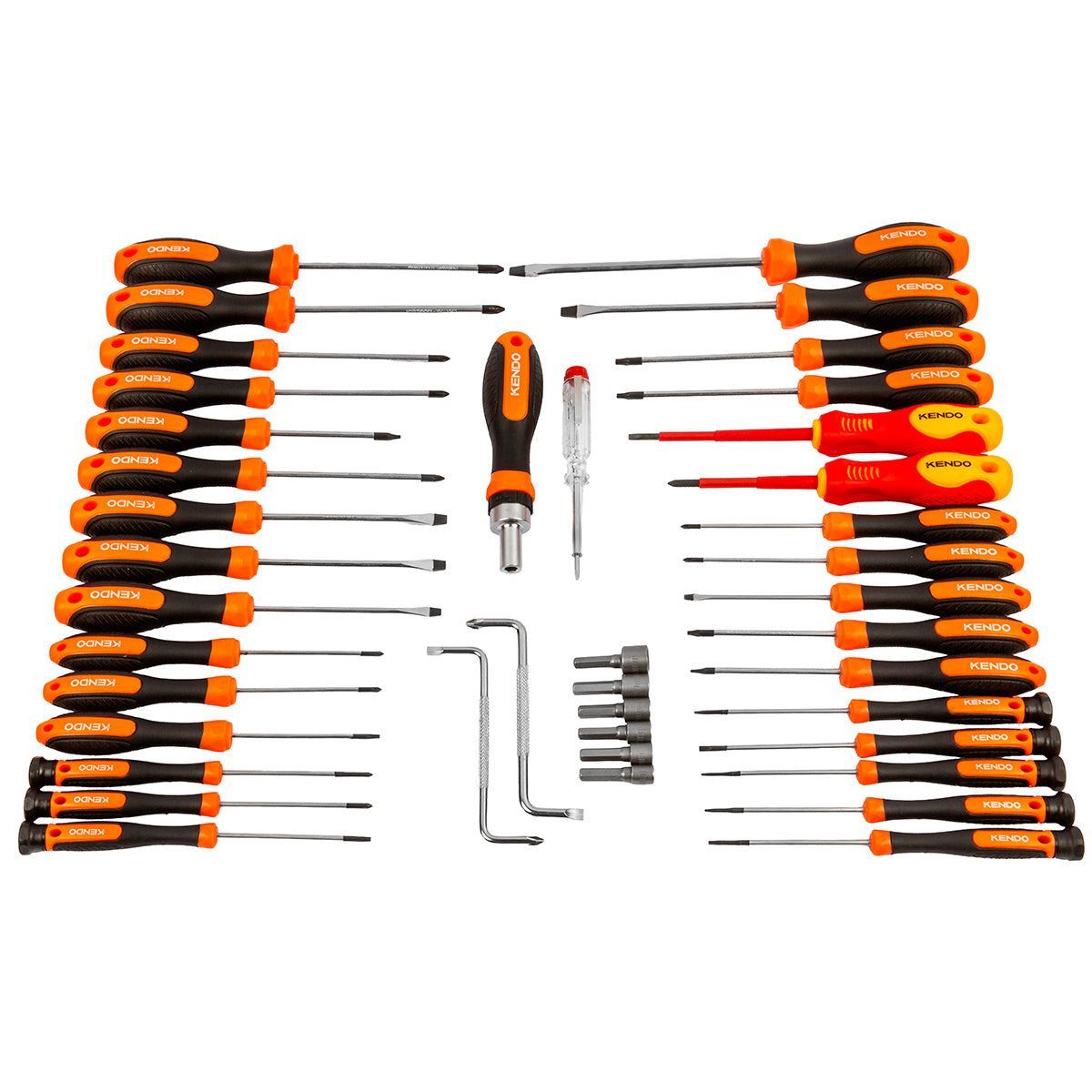 Kendo 101 Piece Screwdriver Bit & Socket Set with Bench Organiser Stand Multi Drive Tool Station