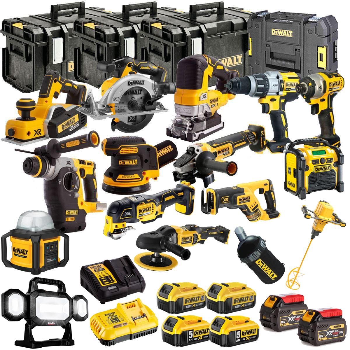 Dewalt DCKT4T15P 18V XR 15 Piece Power Tool Kit with 6 x Battery Charger & TStak Tool Storage