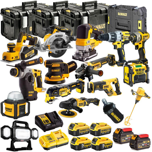 Dewalt DCKT4T15P 18V XR 15 Piece Power Tool Kit with 6 x Battery Charger & TStak Tool Storage
