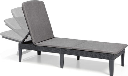 Keter Jaipur Outdoor Sun Lounger with Cushion - 2 Pack