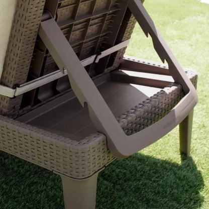 Keter Jaipur Outdoor Sun Lounger with Cushion - Cappuccino - 2 Pack