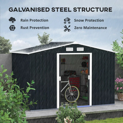 9 Ft. W X 6 Ft. D Metal Garden Shed