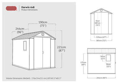 6 Ft. W X 8 Ft. D Apex Outdoor Garden Shed
