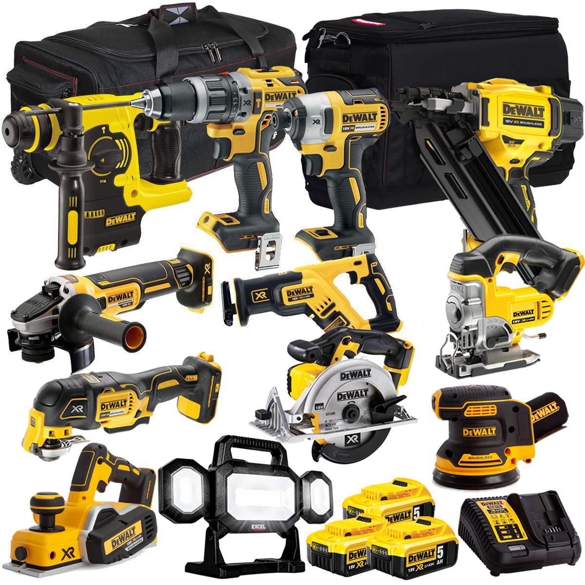 Dewalt 18V 12 Piece Power Tool Kit with 3 x 5.0Ah Battery & Charger T4TKIT-8064