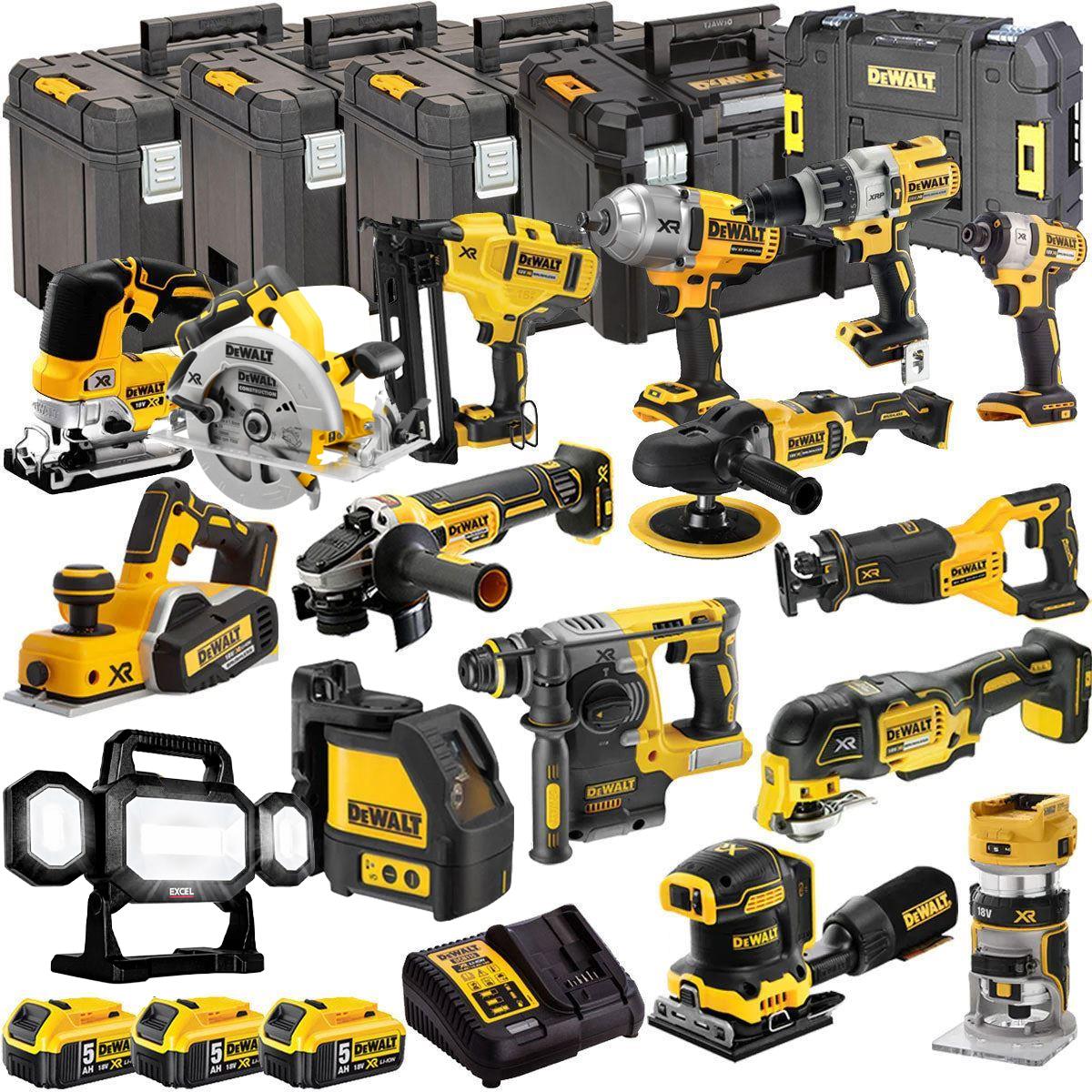 Dewalt 18V 16 Piece Power Tool Kit with 3 x 5.0Ah Batteries DEWKIT23