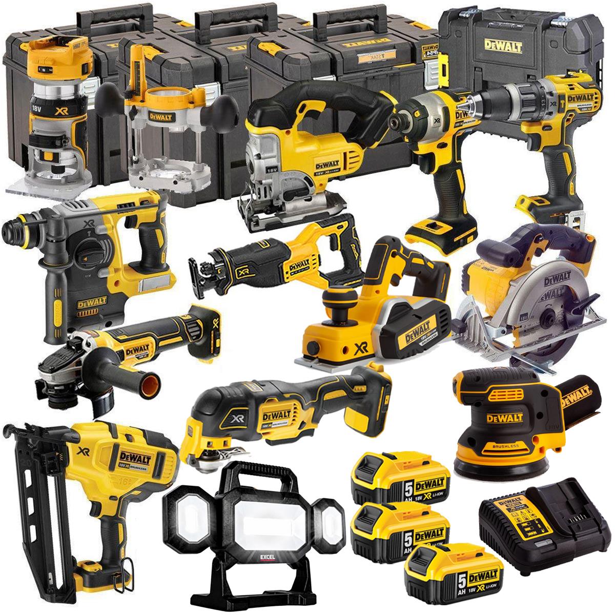 Dewalt 18V 13 Piece Power Tool Kit with 3 x 5.0Ah Batteries T4TKIT-4824
