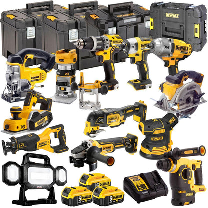 Dewalt 18V 13 Piece Power Tool Kit with 3 x 5.0Ah Batteries T4TKIT-487