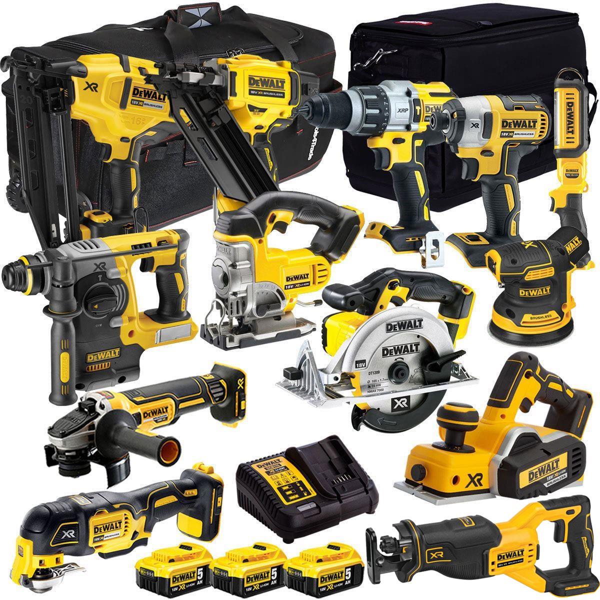 Dewalt 18V 13 Piece Power Tool Kit with 3 x 5.0Ah Battery & Charger T4TKIT-12846