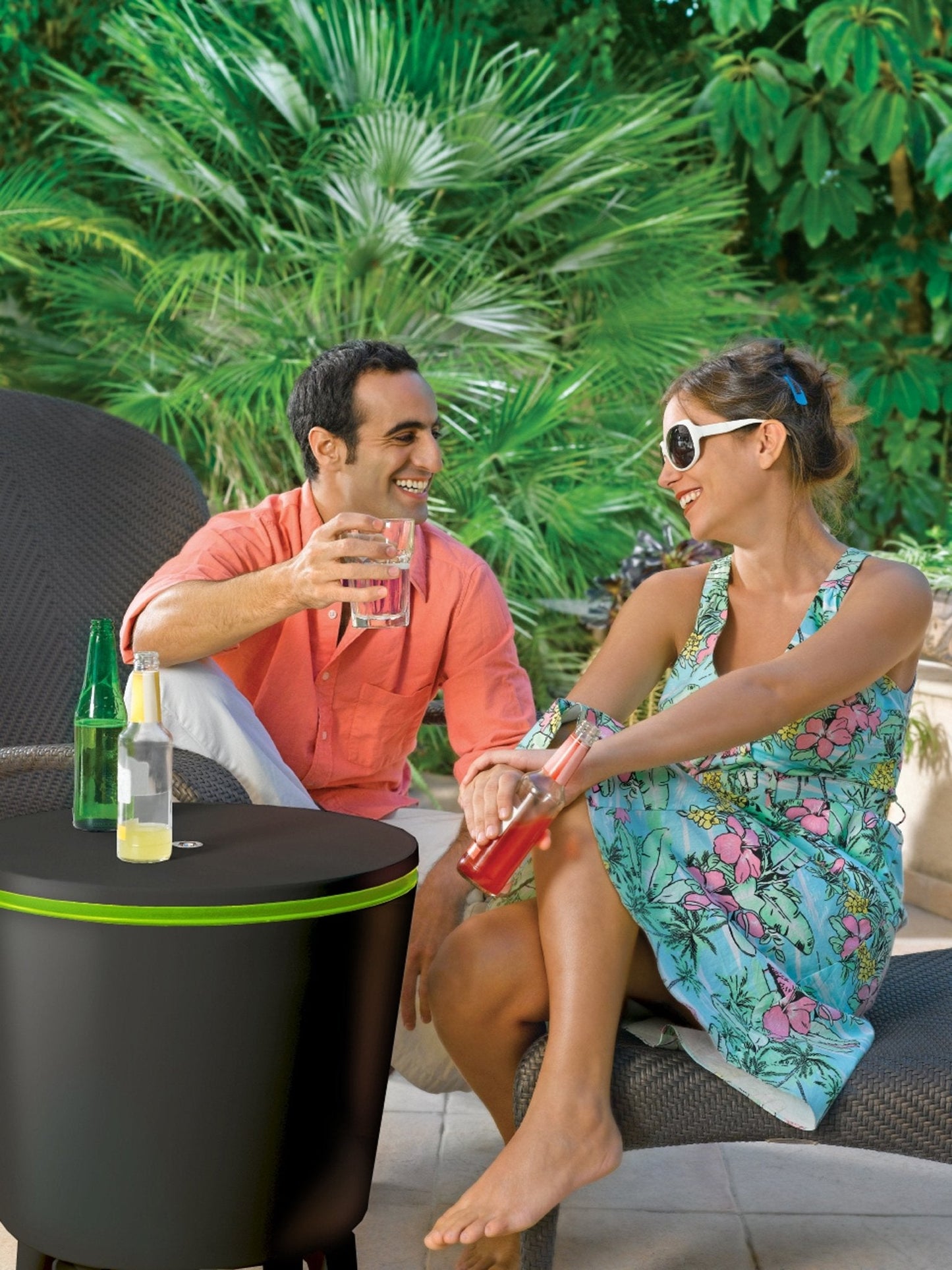 Keter Illuminated Cool Bar - Graphite/ Lime