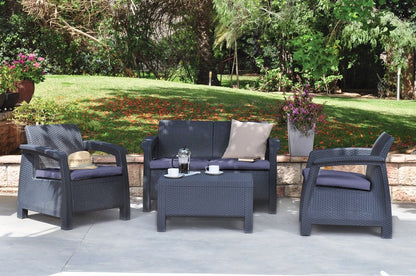 PRE ORDER: OCT. - Keter Corfu 4 Seater Storage Lounge Set