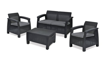 PRE ORDER: OCT. - Keter Corfu 4 Seater Storage Lounge Set