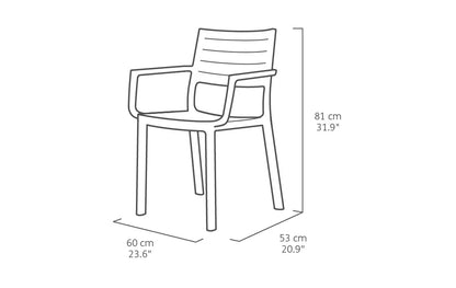 PRE ORDER: SEP. - Keter Metaline Metal Look Dining Chair: Green - 6 Pack