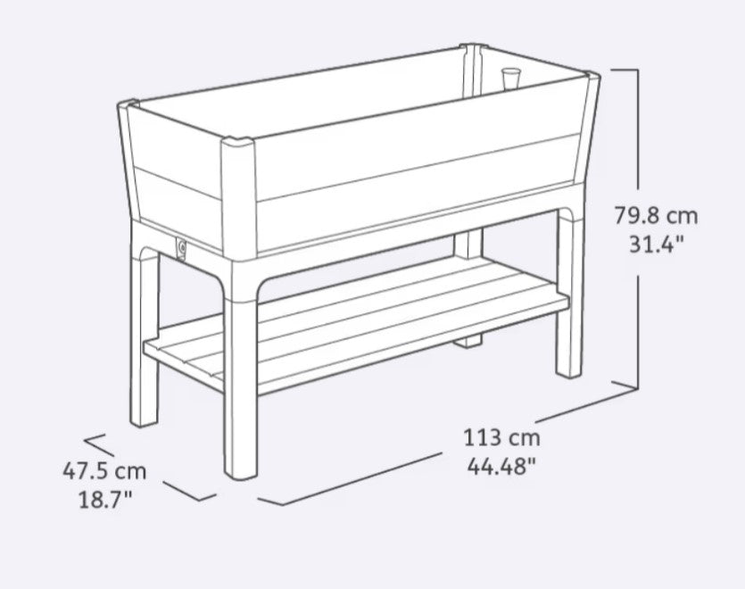 Keter Signature Elevated Garden Bed - Walnut Look