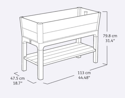Keter Signature Elevated Garden Bed - Walnut Look