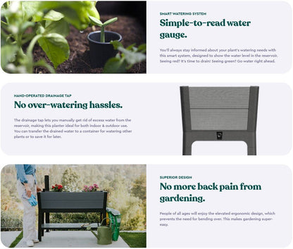 Keter Darwin Raised Garden Bed - Grey