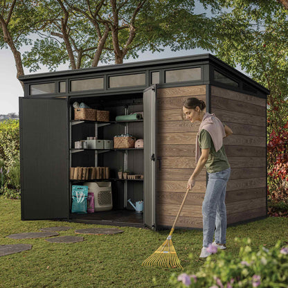 Keter Signature Pent 11x7 Shed - Walnut Look (3.4 x 2.2m)