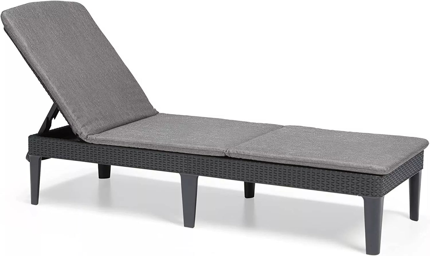 Keter Jaipur Outdoor Sun Lounger with Cushion - 2 Pack