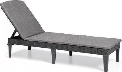 Keter Jaipur Outdoor Sun Lounger with Cushion - 2 Pack
