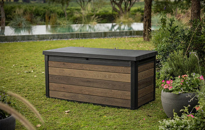 Keter Signature 570L Storage Box - Walnut Look