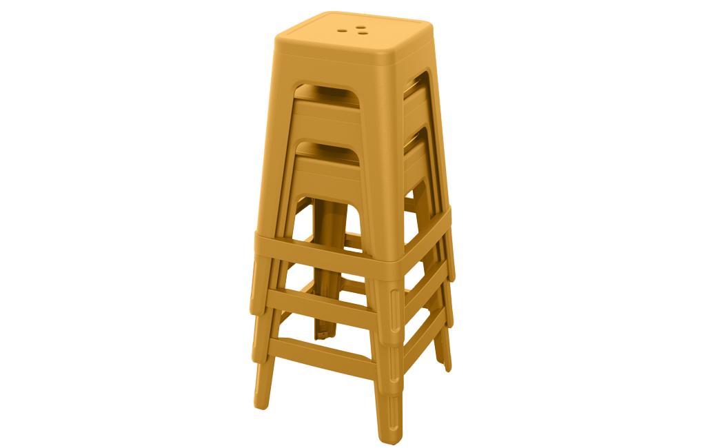 Keter Lucca Indoor/Outdoor Bar Stool - Amber Yellow-4 Pack