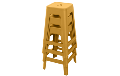 Keter Lucca Indoor/Outdoor Bar Stool - Amber Yellow-4 Pack