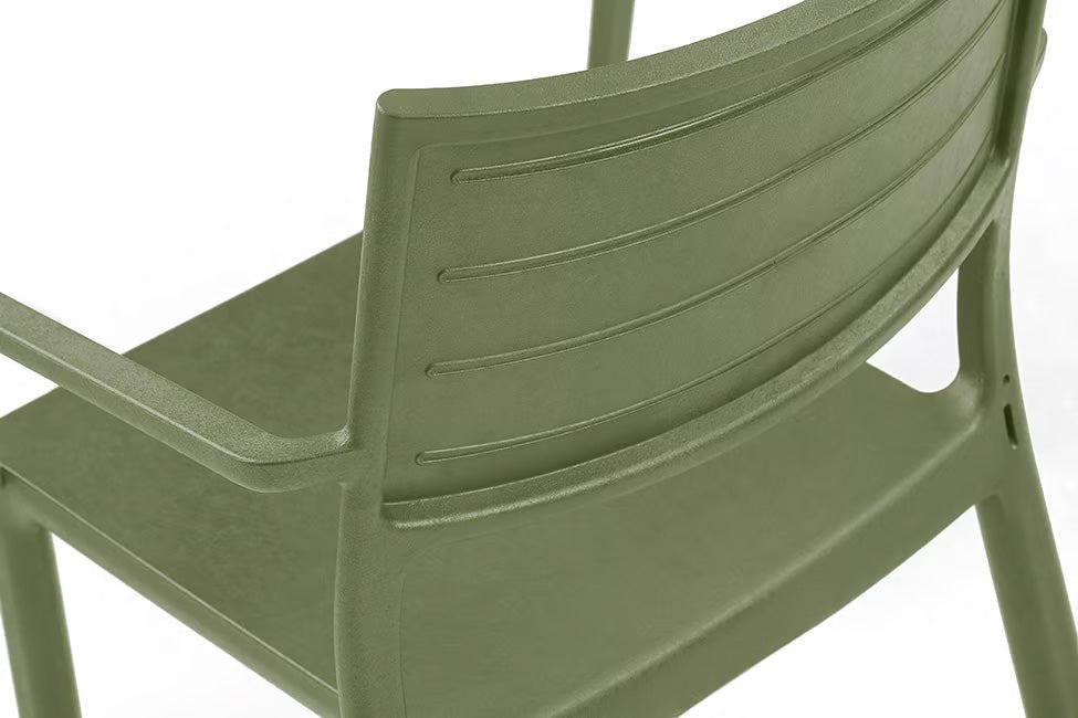 PRE ORDER: SEP. - Keter Metaline Metal Look Dining Chair: Green - 6 Pack