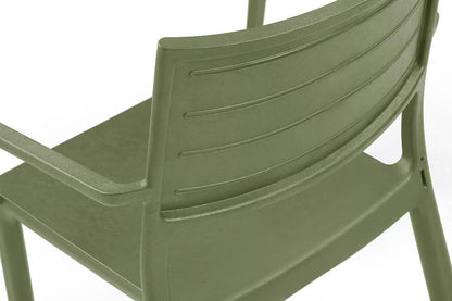 PRE ORDER: SEP. - Keter Metaline Metal Look Dining Chair: Green - 6 Pack
