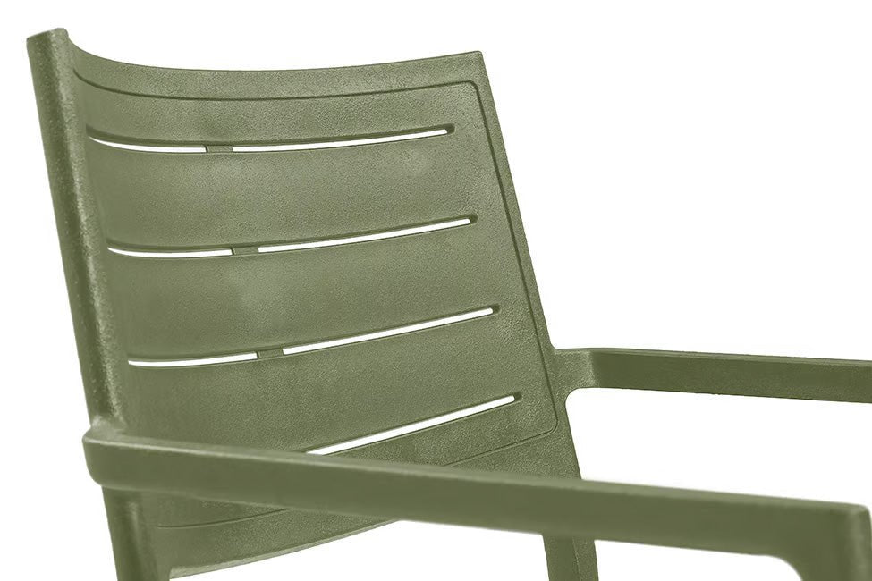PRE ORDER: SEP. - Keter Metaline Metal Look Dining Chair: Green - 6 Pack