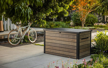 Keter Signature 870L Storage Box - Walnut Look